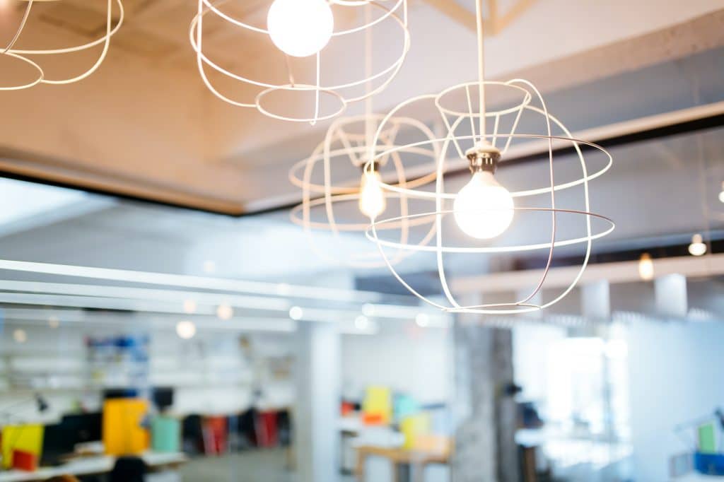 modern light bulbs hanging from the ceiling